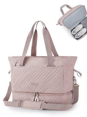 Title: BAGSMART Weekender Duffle Pink 39L Carry On Gym Travel Bag NWOT